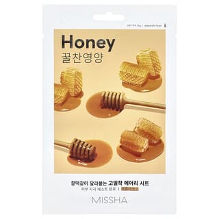 Missha, Airy Fit 美容面膜，蜂蜜，1 片，19 克