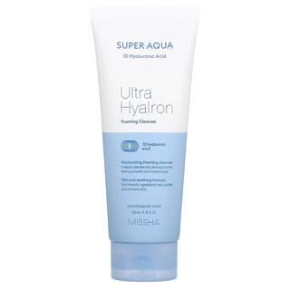 Missha, Super Aqua Ultra Hyalon, Espuma de limpieza con ácido hialurónico, 200 ml (6,76 oz. líq.)