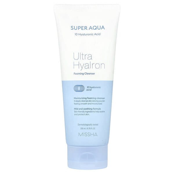 ميشا‏, Super Aqua منظف رغوي بالهيالون الفائق، 6.76 أونصة سائلة (200 مل)
