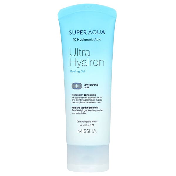 Missha, Super Aqua 系列 Ultra HyaIron 去角質凝膠，3.38 液量盎司（100 毫升）