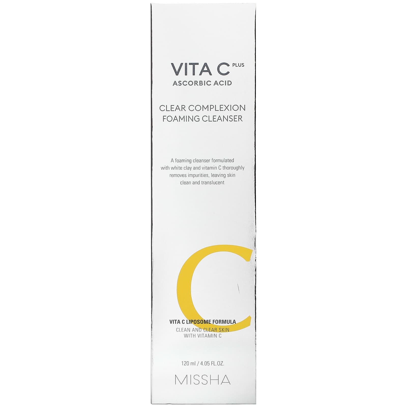 Missha, Vita C Plus Ascorbic Acid, Clear Complexion Foaming Cleanser, 4.05 fl oz (120 ml) Image 3