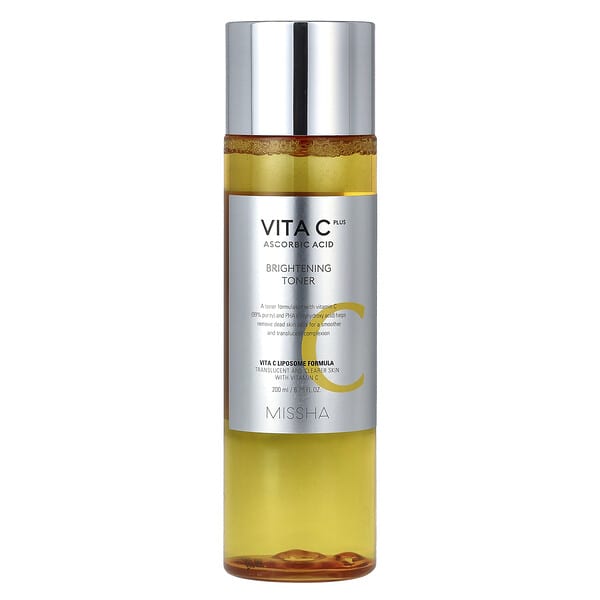 Missha, Acid ascorbic Vita C Plus, tonic pentru strălucire, 200 ml (6,76 fl oz)