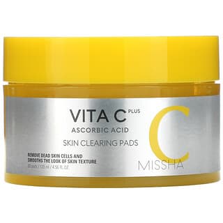 Missha, Vita C Plus Ascorbic Acid, Салфетки для очищения кожи, 60 подушечек