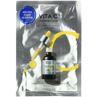 Missha, Vita C Plus Ascorbic Acid, Spot Correcting Ampoule Beauty Sheet Mask, 1 Sheet, 0.87 fl oz (26 ml)