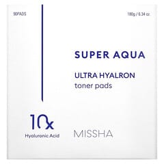 Missha, Super Aqua, Ultra Hydration Toner Pads, 90 Pads, 18 g (6,34 oz.)