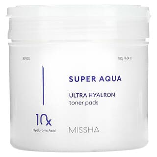 Missha, Super Aqua, тонер в салфетках для ультраувлажнения, 90 шт., 18 г (6,34 унции)