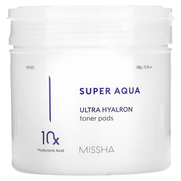 Missha, Super Aqua, Ultra Hydration Toner Pads, 90 Pads, 18 g (6,34 oz.)