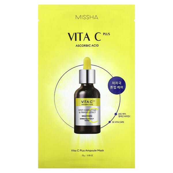 Missha, Vita C + 安瓿美容面膜，1 片，0.95 盎司（27 克）
