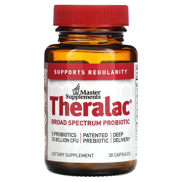 Master Supplements, Theralac, Broad Spectrum Probiotic, 30 Billion CFU, 30 Capsules