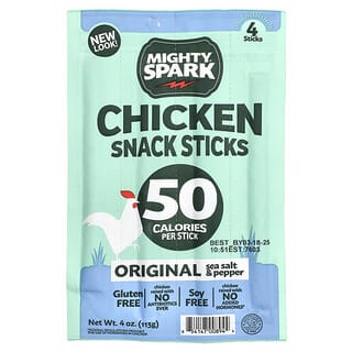 Mighty Spark, Chicken Snack Sticks, Original Sea Salt & Pepper, 4 Sticks