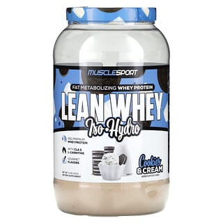 MuscleSport, Lean Whey, Iso-Hydro, Biscuits et crème, 910 g