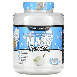MuscleSport, Mass Revolution, Glace à la vanille, 2 721 g