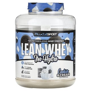 MuscleSport, Lean Whey, Iso-Hydro, Cookies e Creme, 2.268 g (5 lbs)