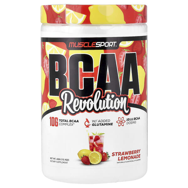 MuscleSport, BCAA, Revolution, Strawberry Lemonade, 15.9 oz (450 g) — product photo 1