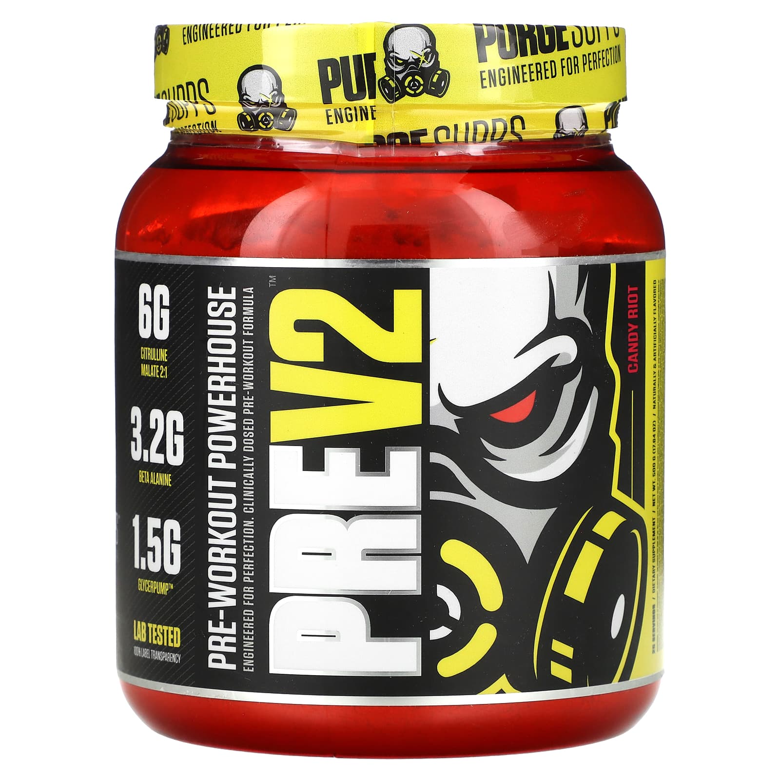 MuscleSport, Pre V2, PreWorkout Powerhouse, Candy Riot, 17.64 oz (500 g)