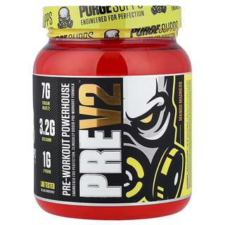 MuscleSport, Pre V2，鍛鍊前能量站，瘋狂芒果味，17.64 盎司（500 克）