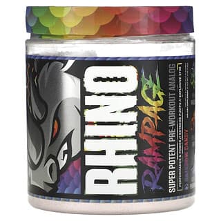 MuscleSport, Rhino Rampage, Analogue de pré-entraînement super puissant, Rainbow Candy, 210 g