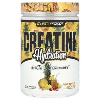 MuscleSport, Creatine + Hydration, ананасовий охолоджувач, 300 г (10,58 унції)