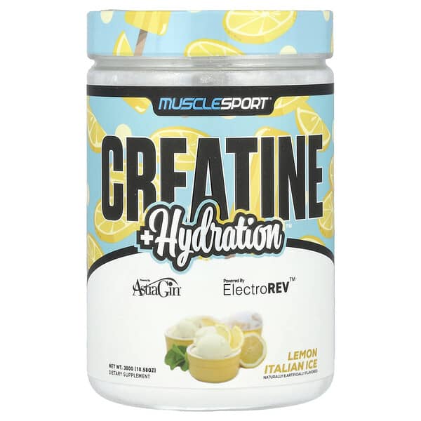 Creatine + Hydration, Lemon Italian Ice, 10.58 oz (300 g)