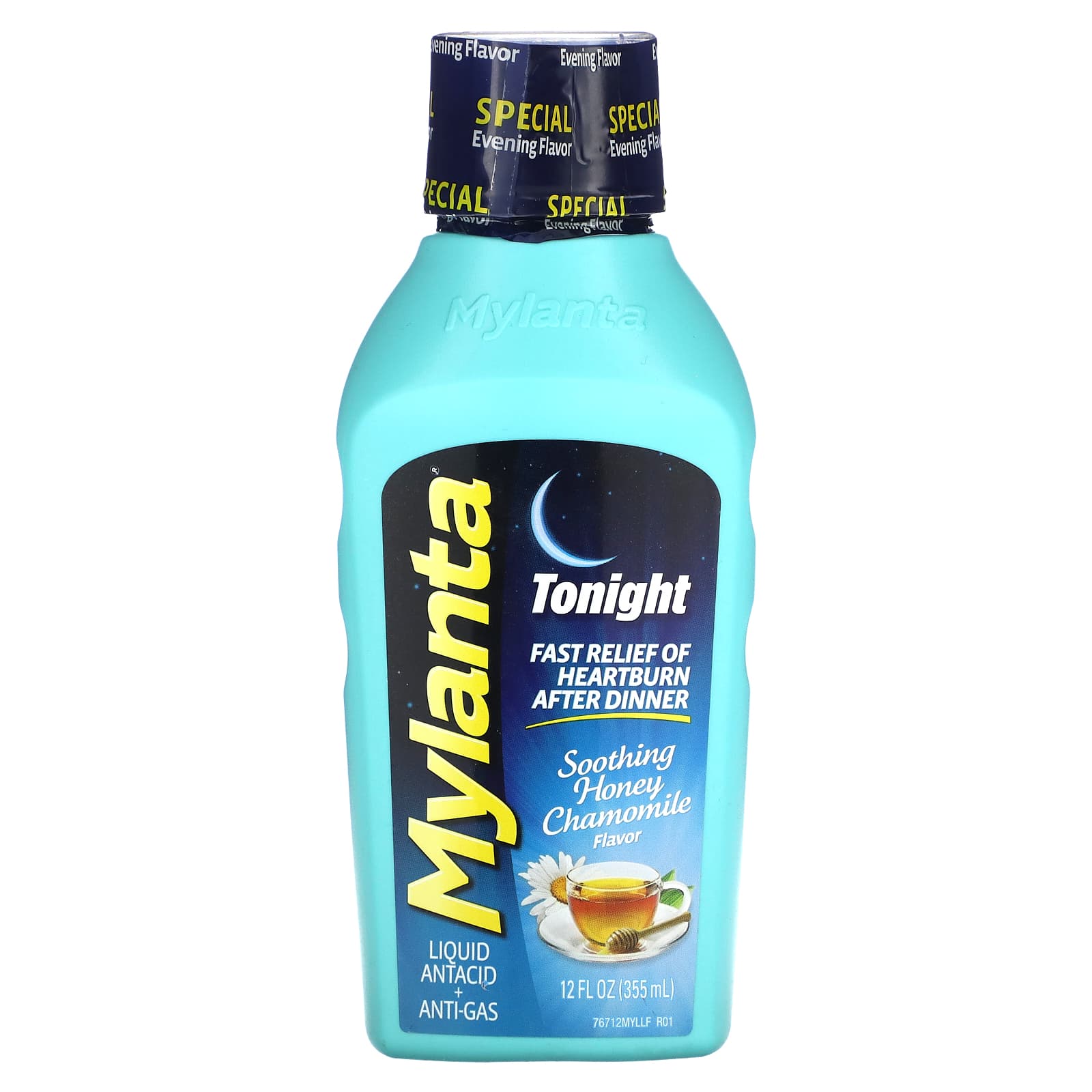 Mylanta, Liquid Antacid + AntiGas, Tonight, Soothing Honey Chamomile