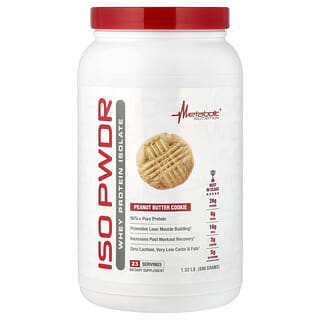 Metabolic Nutrition, ISOpwdr（アイソパウダー）、ホエイプロテインアイソレート、ピーナッツバタークッキー、690g（1.52ポンド）