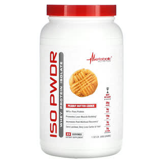 Metabolic Nutrition, ISOpwdr, Whey Protein Isolate, Peanut Butter Cookie, 1.52 lbs (690 g)