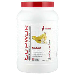 Metabolic Nutrition, ISOpwdr，乳清蛋白分離物，香蕉奶油味，3.04 磅（1,380 克）