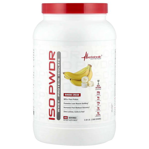 Metabolic Nutrition, ISOpwdr, Whey Protein Isolate, Banana Cream, 3.04 lb (1,380 g) — product photo 1