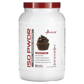 Metabolic Nutrition, ISOpwdr, Isolat de protéines de lactosérum, Cupcake au chocolat, 1380 g