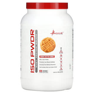 Metabolic Nutrition, ISOpwdr, ізолят сироваткового протеїну, печиво з арахісовою пастою, 1380 г (3,04 фунта)
