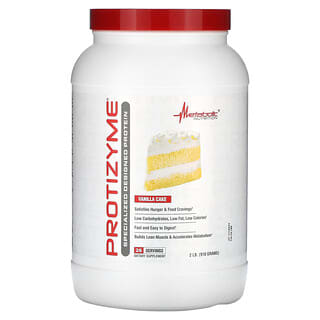 Metabolic Nutrition, Protizyme, Proteína de diseño especializado, Pastel de vainilla`` 910 g (2 lb)