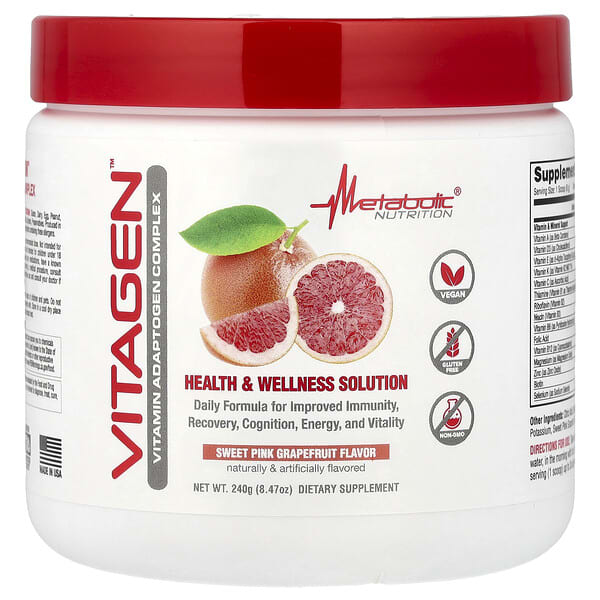 Metabolic Nutrition, VitaGen™, 스위트 핑크 자몽, 240g(8.47oz)