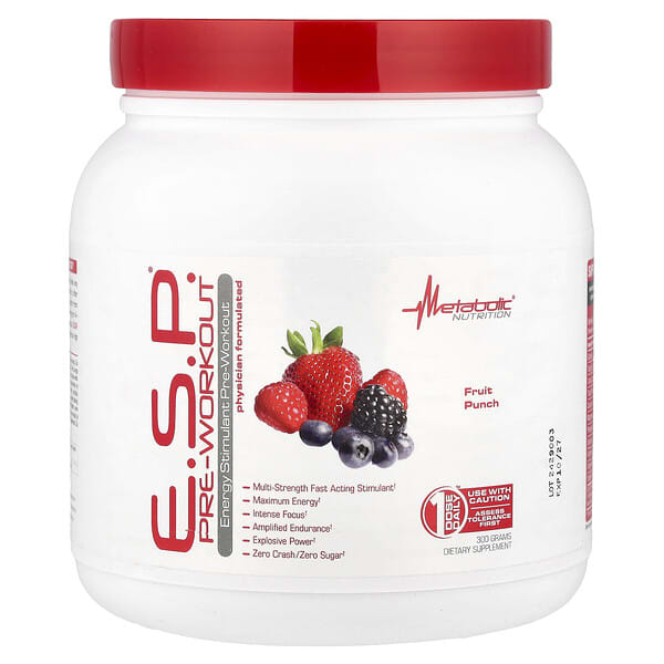 E.S.P.® Pre-Workout, Fruit Punch, 300 g