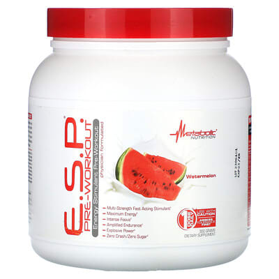Metabolic Nutrition, E.S.P. Pre-Workout, Watermelon Flavor, 300 g