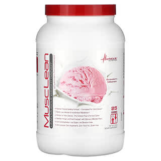 Metabolic Nutrition‏, MuscLean‏, Lean Muscle Weight Gainer, מילקשייק תות, 2.5 ליברות