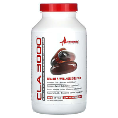 Metabolic Nutrition, CLA 3000, 180 Softgels (1,000 mg per Softgel)
