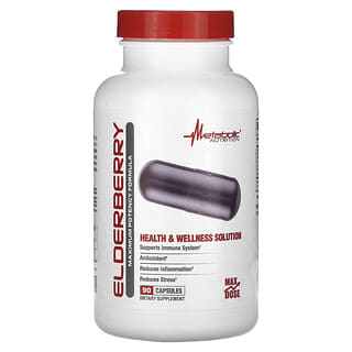 Metabolic Nutrition, Elderberry, формула максимальной эффективности, 90 капсул