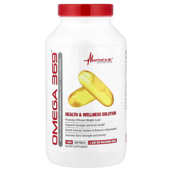 Metabolic Nutrition, Omega 369, 소프트젤 180정(소프트젤 1정당 1,200mg)