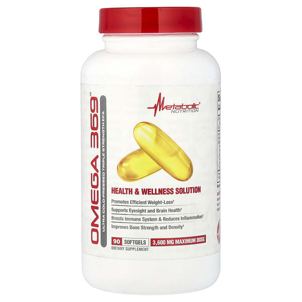 Metabolic Nutrition, Omega 369™, 소프트젤 90정(소프트젤 1정당 1,200mg)