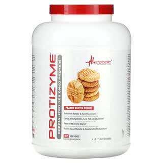 Metabolic Nutrition, Protizyme, Proteína de diseño especializado, Galleta de mantequilla de maní`` 1820 g (4 lb)