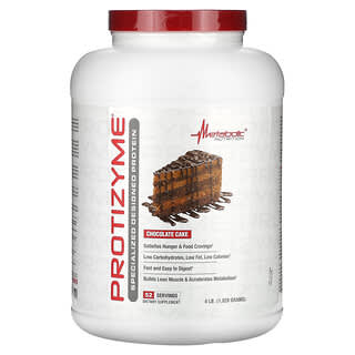 Metabolic Nutrition, Protizyme, Proteína de diseño especializado, Pastel de chocolate`` 1820 g (4 lb)