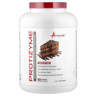 Metabolic Nutrition, Protizyme, gespecialiseerd ontworpen eiwit, chocoladetaart, 4 lb (1.820 g)