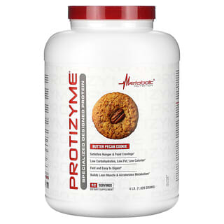 Metabolic Nutrition, Protizyme（プロチザイム）、特別な配合のプロテイン、バターピーカンクッキー、1,820g（4ポンド）