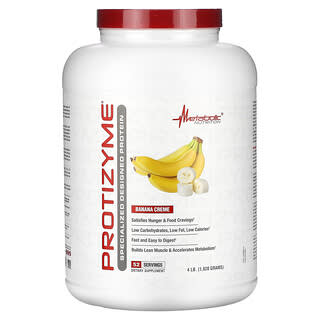 Metabolic Nutrition, Protizyme, Proteína de Design Especializado, Creme de Banana, 1.820 g (4 lb)