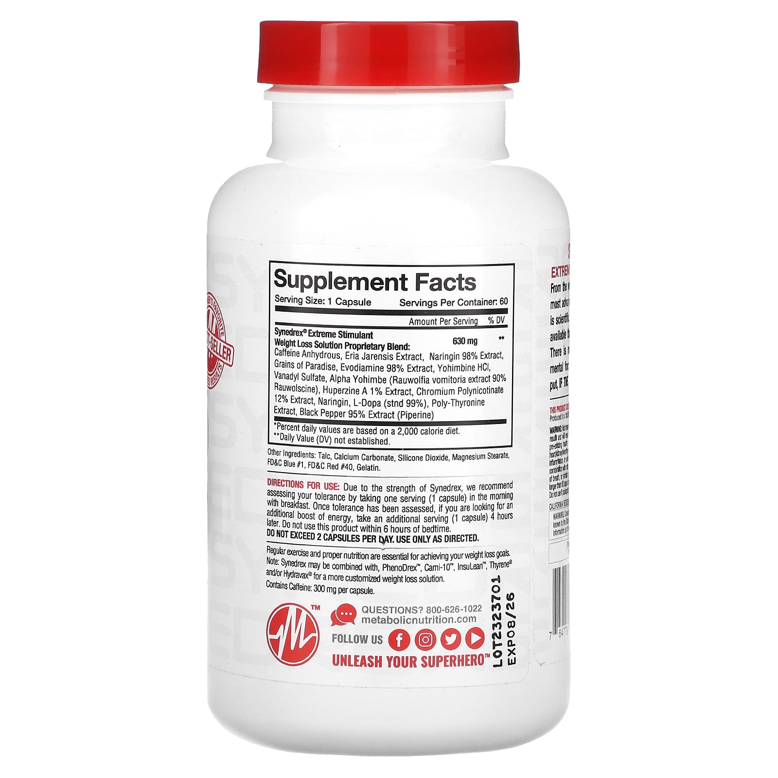 Metabolic Nutrition, Synedrex, Extreme Stimulant Weight Loss Solution