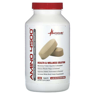 Metabolic Nutrition, Amino 4500, 4500 mg, 180 comprimidos (1500 mg por comprimido)