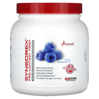 Metabolic Nutrition, Synedrex, Preparación para antes del concurso, Frambuesa azul`` 420 g (14,8 oz)