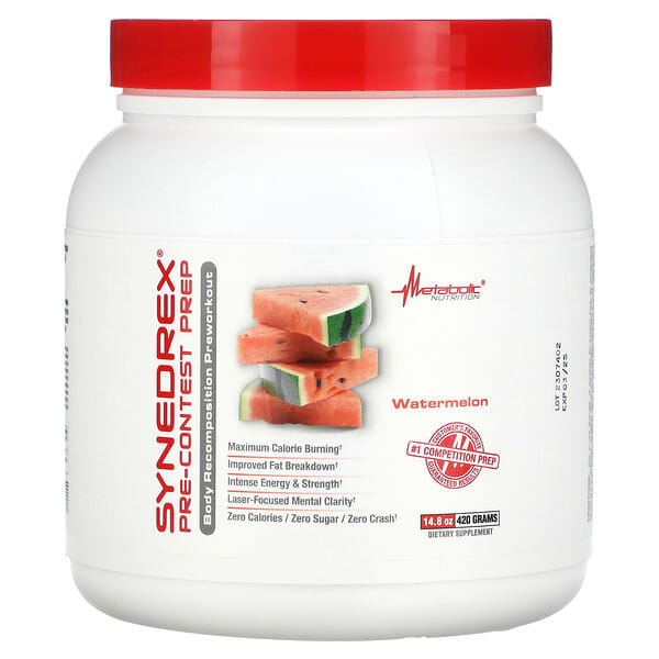 Metabolic Nutrition, Synedrex, 콘테스트 전 준비, 수박, 420g(14.8oz)