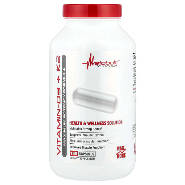 Vitamin D3 + K2, 180 Capsules