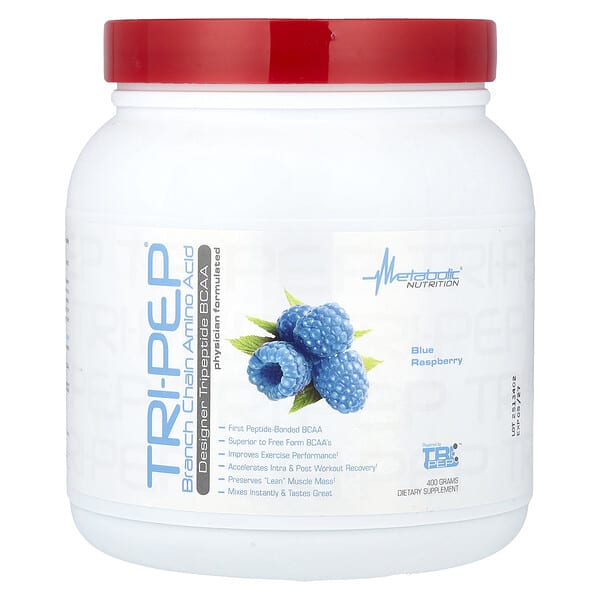 Metabolic Nutrition Tri-Pep®, Branch Chain Amino Acid, Blue Raspberry, 14.1 oz (400 g)